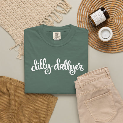 Dilly-Dallyer tee for grown-ups