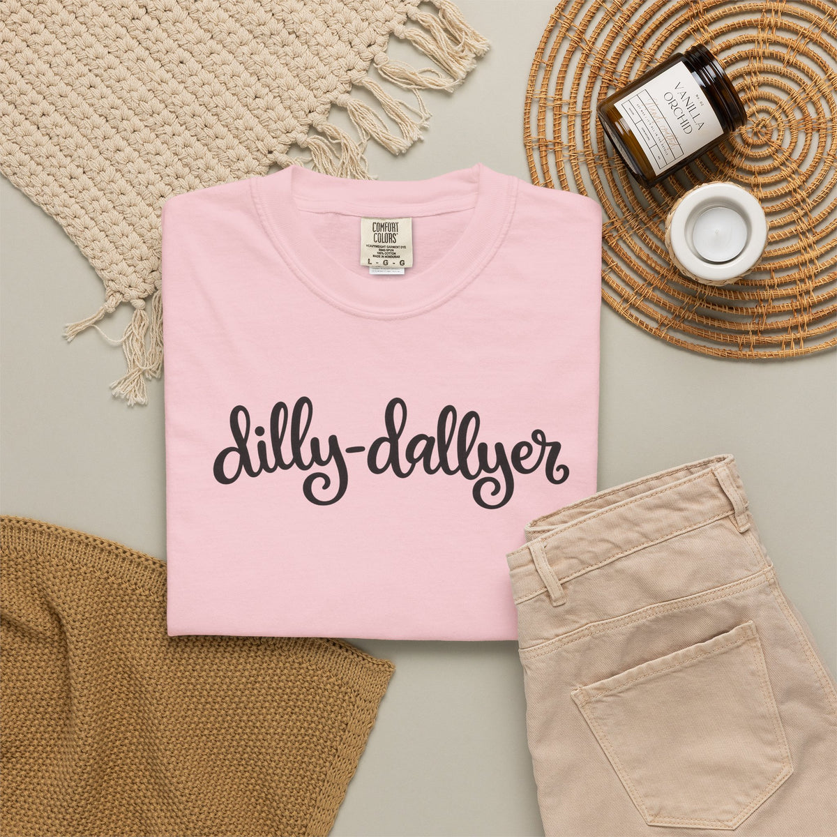 Dilly-Dallyer tee for grown-ups