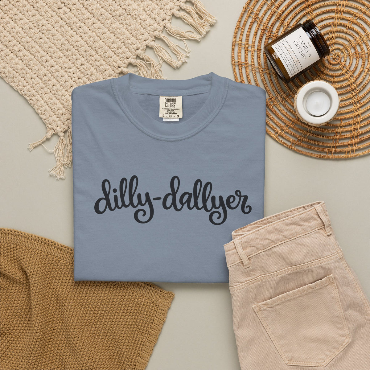 Dilly-Dallyer tee for grown-ups
