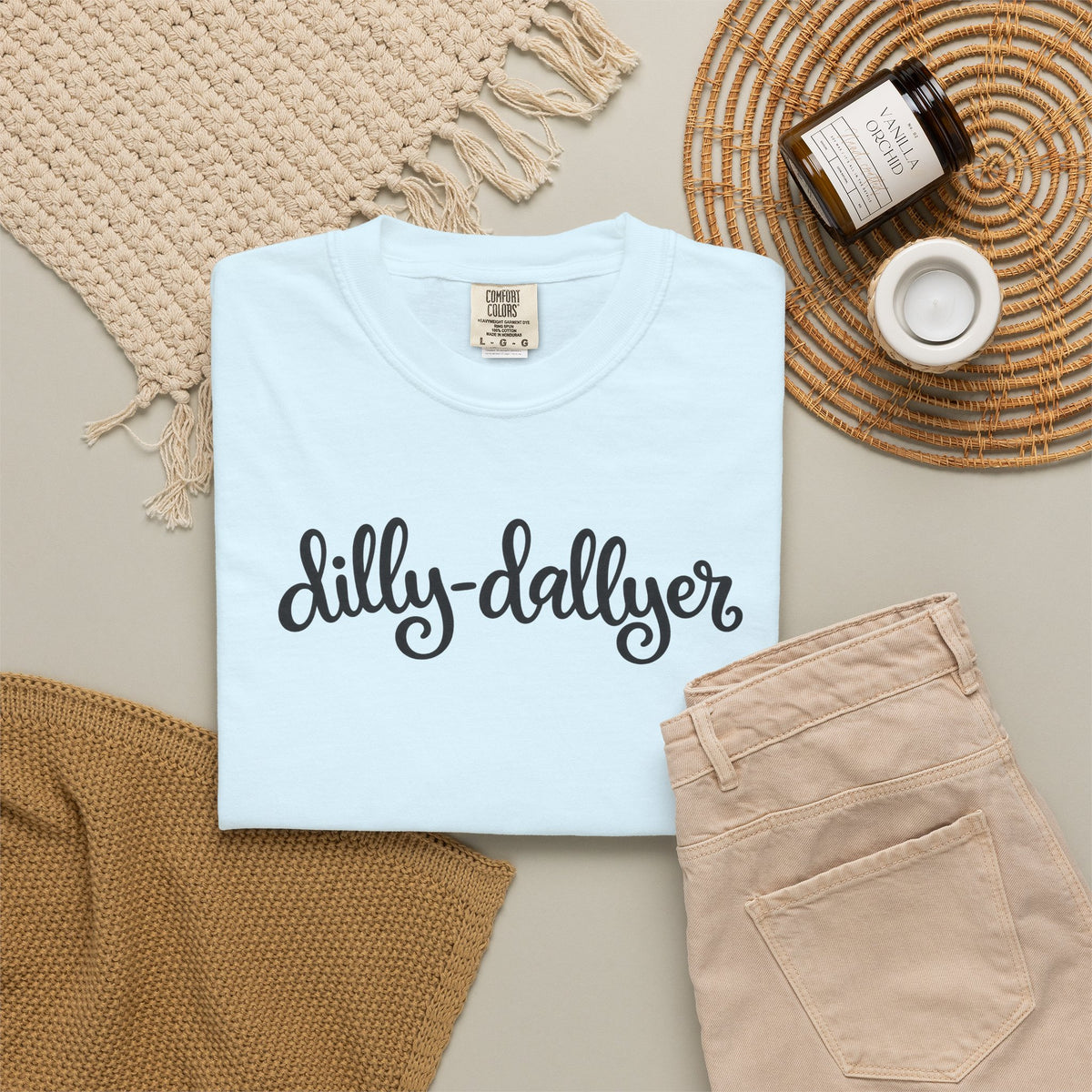 Dilly-Dallyer tee for grown-ups