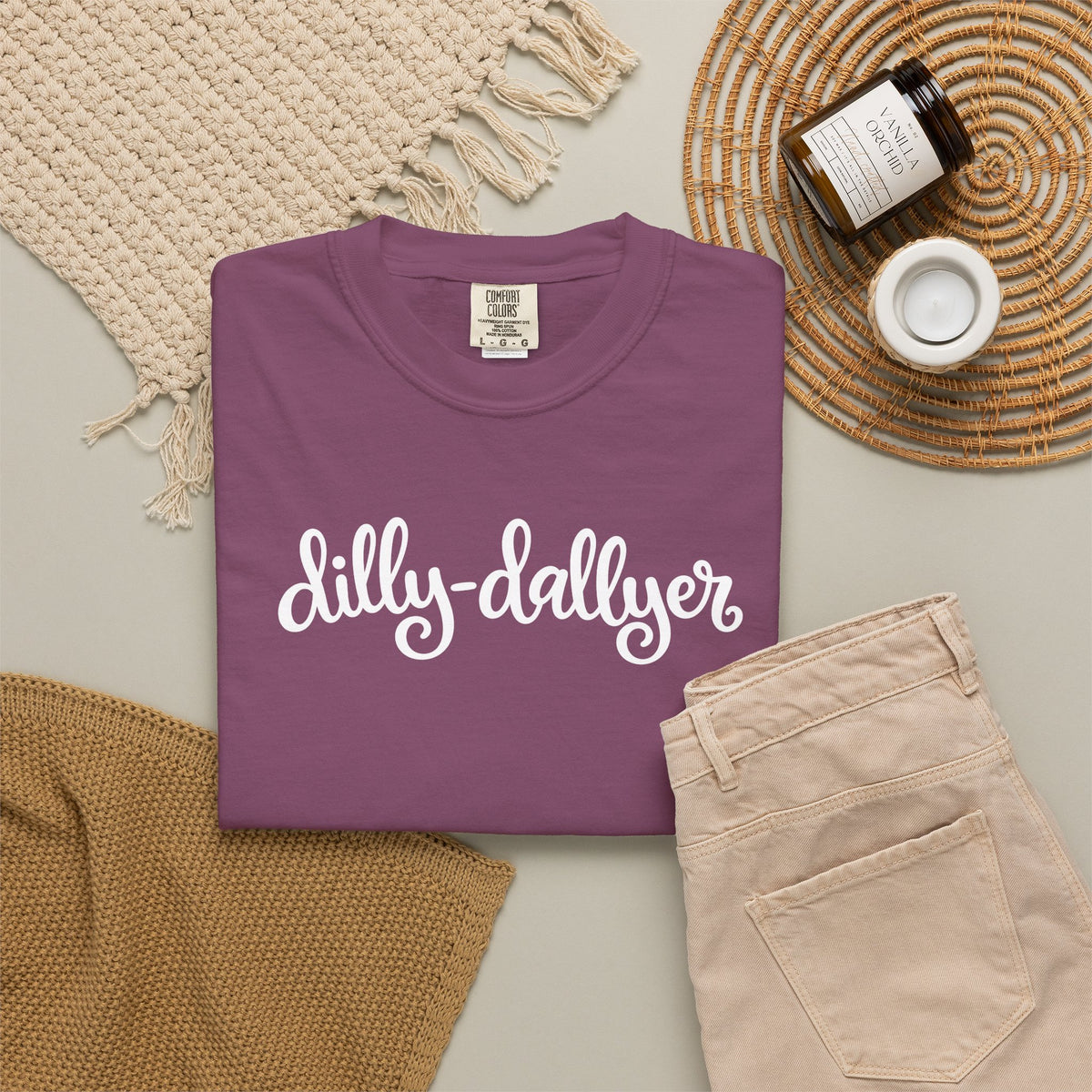 Dilly-Dallyer tee for grown-ups