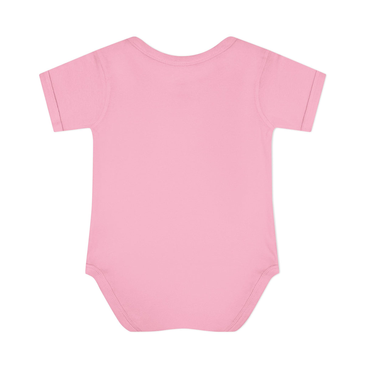 Pink Pretty as a Peach baby bodysuit, plain back view.