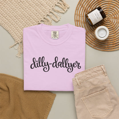 Dilly-Dallyer tee for grown-ups