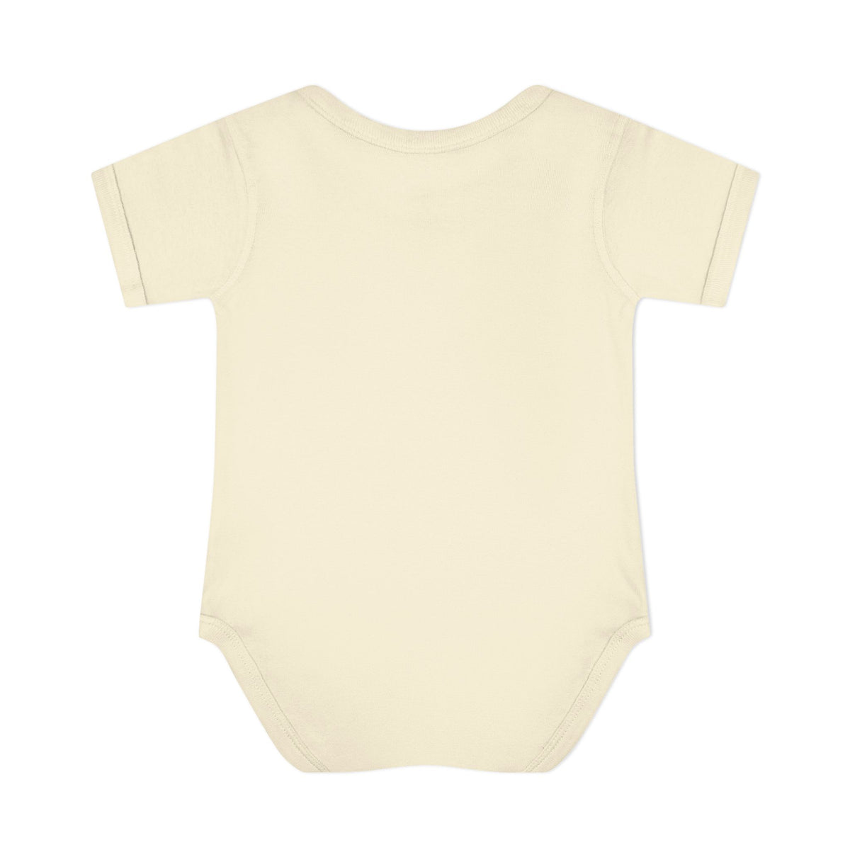 Natural Pretty as a Peach baby bodysuit, plain back view.
