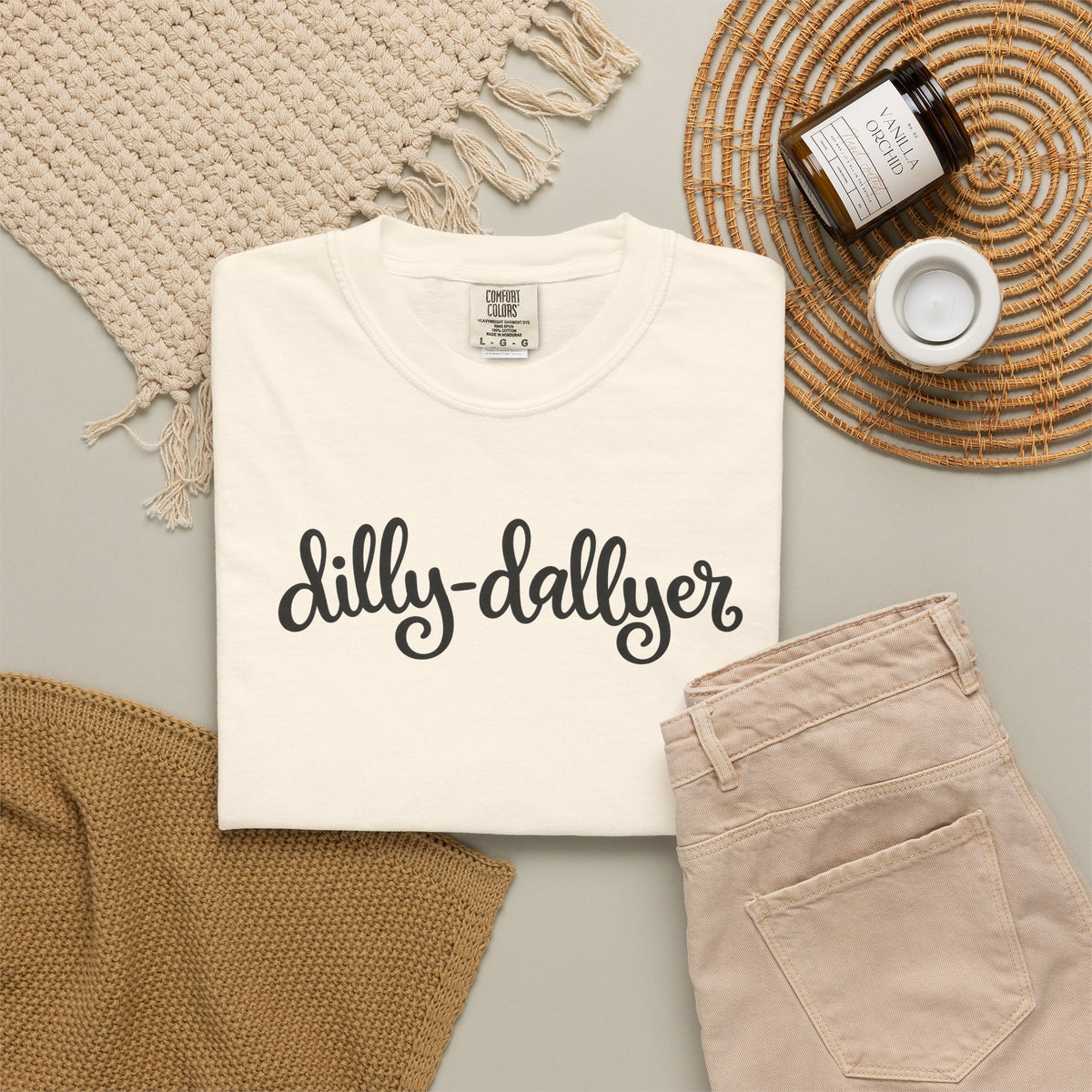 Dilly-Dallyer tee for grown-ups