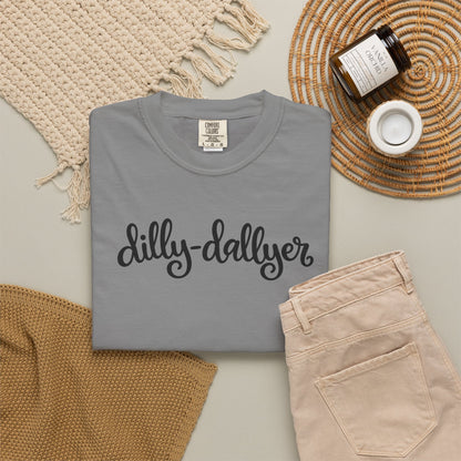 Dilly-Dallyer tee for grown-ups