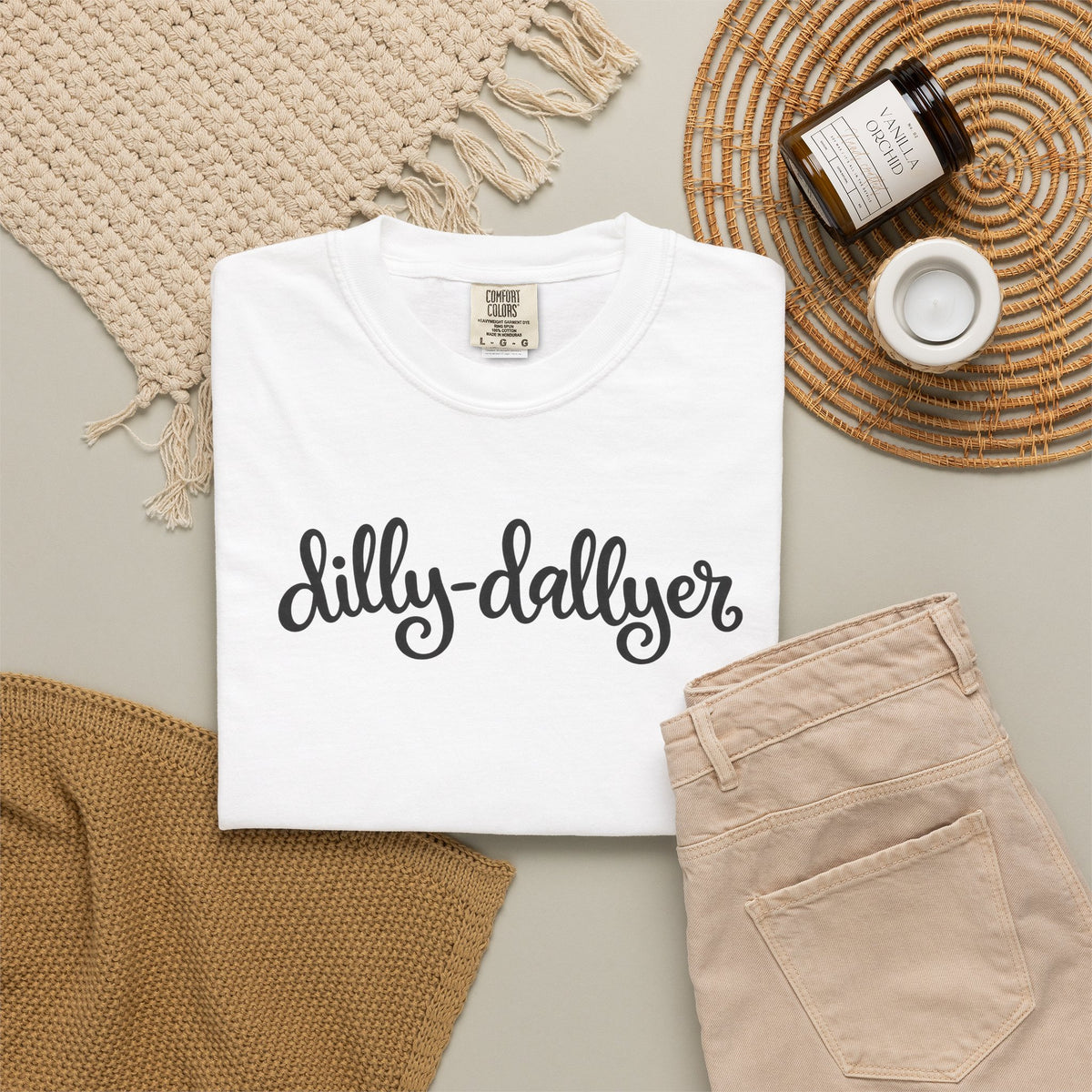 Dilly-Dallyer tee for grown-ups