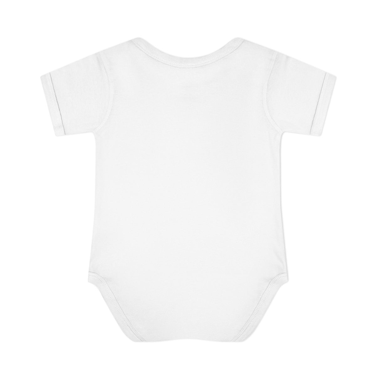 White Pretty as a Peach baby bodysuit, plain back view.