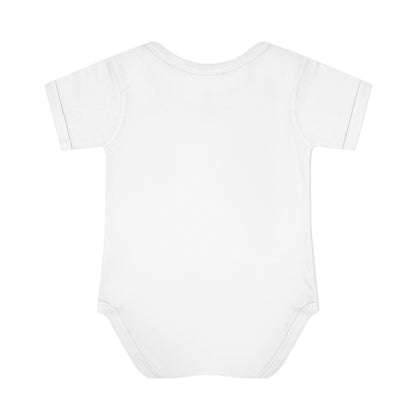 White Pretty as a Peach baby bodysuit, plain back view.